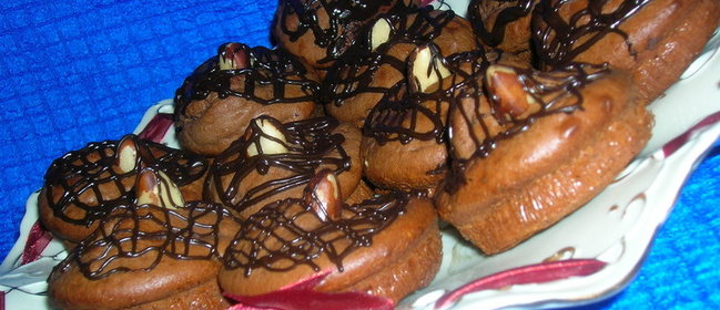 Сырно-шоколадные кексы с орехами и горьким шоколадом