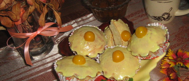 Ванильно-лимонные кексы с лимонной глазурью