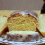 Кукурузно - Лимонный кекс с лимонной глазурью и смородиновым соусом