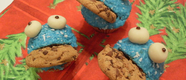 Кокосово-Ананасовые Маффины Коржик (Cookie Monster) из программы Улица Сезам (Sesam Street)