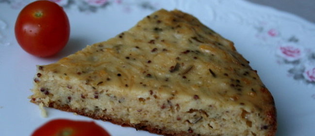 Кекс с зернистой горчицей и сыром (сделан в мультиварке)